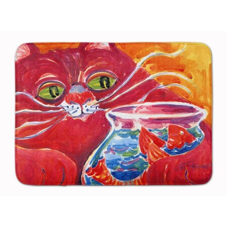 Micasa Big Red Cat at the fishbowl Machine Washable Memory Foam Mat MI887579